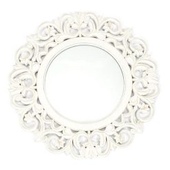 Tout neuf ???? Paris Prix Miroir Mural En Bois Sculpté Charme 60cm Blanc ????