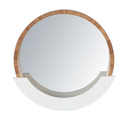 Alternative view of Offres ???? Wenko Miroir Avec Compartiment Scandi Finja - Diam. 39 Cm - Blanc ????