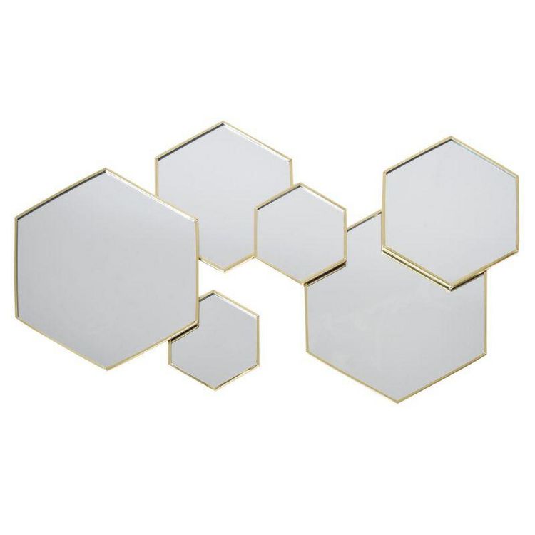 Offres ???? Paris Prix Lot De 6 Miroirs Muraux Hexagonal 57cm Or ???? 3 Offres ???? Paris Prix Lot De 6 Miroirs Muraux Hexagonal 57cm Or ????