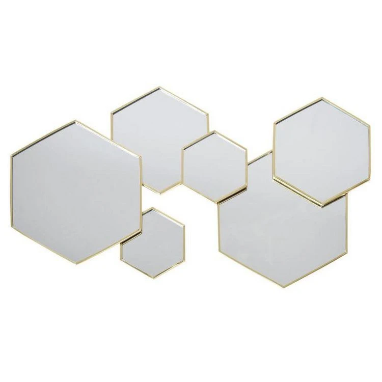 Offres 🔔 Paris Prix Lot De 6 Miroirs Muraux Hexagonal 57cm Or 🎉 3 Offres 🔔 Paris Prix Lot De 6 Miroirs Muraux Hexagonal 57cm Or 🎉