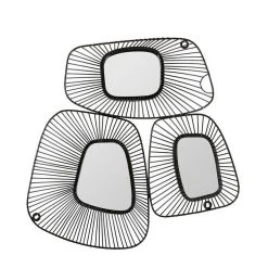 Sortie 🥰 No Name Décoration Murale Métal Trio Miroirs 🧨