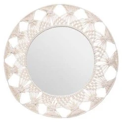 Budget 👏 Miroir Mural Design Palm Cocktail 56cm Beige Lin ✨
