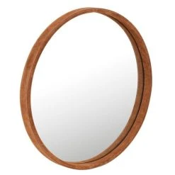 Meilleur prix 🎁 Paris Prix Miroir Mural Design En Cuir Tortu 60cm Cognac 🛒