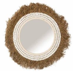 Sortie ???? Paris Prix Miroir Rond Design Isabel 85cm Naturel ????