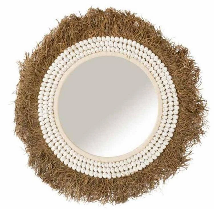 Sortie 🛒 Paris Prix Miroir Rond Design Isabel 85cm Naturel 🎉 3 Sortie 🛒 Paris Prix Miroir Rond Design Isabel 85cm Naturel 🎉