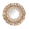 Budget ???? Paris Prix Miroir Mural Design Coquillages Raphia 40cm Beige ????