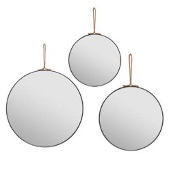 Meilleur prix ???? Lot De 3 Miroirs Muraux Déco Lilou 30cm Noir ????