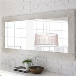 Meilleure affaire 🎉 NOUVOMEUBLE Miroir Mural Contemporain Couleur Bois Gris MORGANE 💯