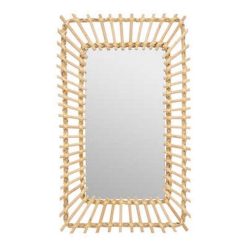 Tout neuf ???? Miroir Mural En Rotin Rectangle 58cm Beige ????