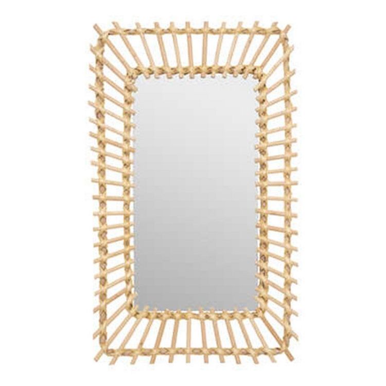 Tout neuf ???? Miroir Mural En Rotin Rectangle 58cm Beige ???? 3 Tout neuf ???? Miroir Mural En Rotin Rectangle 58cm Beige ????