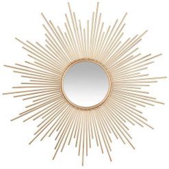Promo â€ïž Miroir En MĂ©tal Tubes DorĂ©s 99cm Or ????