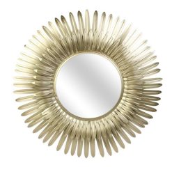 Coupon ⌛ Paris Prix Miroir Mural Design Plumes 53cm Or ⌛