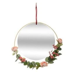 Acheter 🎉 Miroir Mural Déco Fleurs Poésie 33cm Multicolore ✔️