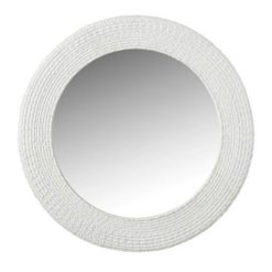 Vente flash ???? Paris Prix Miroir Mural Rond Design Nervures 50cm Blanc ????