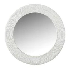 Vente flash 😉 Paris Prix Miroir Mural Rond Design Nervures 50cm Blanc 😀