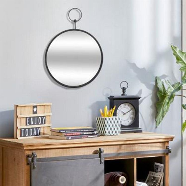 Miroir Mural en Métal Home Gousset 30cm Noir Promo ⌛ Miroir Mural En Métal Home Gousset 30cm Noir ???? -ATMOSPHERA Shop unnamed file 1346