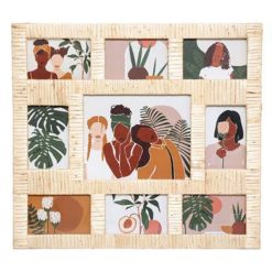 Meilleur prix ???? Pêle-Mêle 9 Photos Déco Rotin 54cm Beige ????