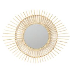 Coupon ???? Paris Prix Miroir Mural En Rotin Ovale 58cm Naturel ????