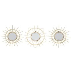 Remise ???? Paris Prix Lot De 3 Miroirs En Rotin Fixation Mur 28cm Naturel ????