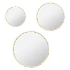 Les meilleures critiques de 🎁 Lot De 3 Miroirs Muraux Déco Jessy 45cm Beige 😀