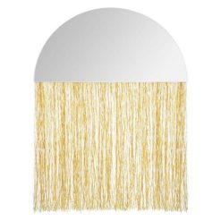 Remise ⭐ Miroir Mural à Franges Demi Cercle 34cm Or ❤️