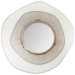 Coupon ✔️ Miroir Mural En Métal Design Jellyfish 78cm Or ????