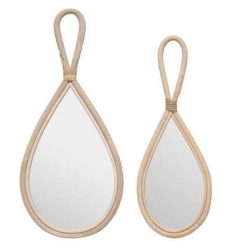 Remise ???? Lot De 2 Miroirs Muraux Carmen 18cm Beige ????