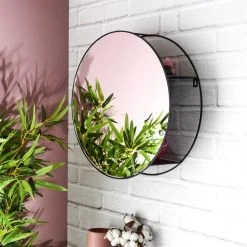 Bon marché ✔️ Paris Prix Miroir Mural & Étagère Design Filaire 45cm Noir 🎁 -ATMOSPHERA Shop unnamed file 1407