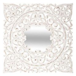 Grosses soldes ???? Miroir Mural Déco Sculpté Fanny 58cm Blanc ????