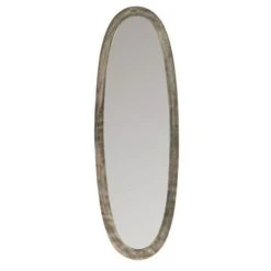 Meilleure vente 😍 Paris Prix Miroir Mural Ovale Aluminium Kara 100cm Gris 🎁