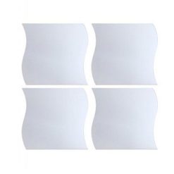 Tout neuf âïž Lot De 4 Miroirs AdhĂ©sifs Vague 30x30cm Argent â€ïž