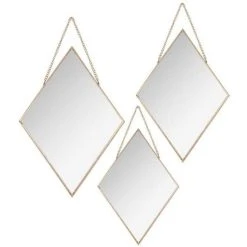 Les meilleures critiques de ✔️ Lot De 3 Miroirs à Chaîne Losange 38cm Or ✨