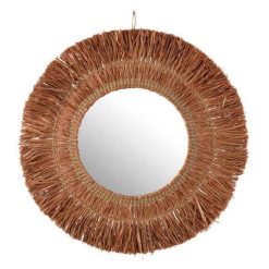 Meilleur prix ???? Paris Prix Miroir Mural Déco En Raphia Saffron 65cm Marron ✔️
