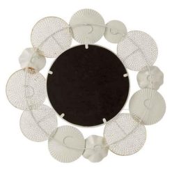 Alternative view of Promo ???? Paris Prix Miroir Mural Déco Cercles Ronds 67cm Blanc & Or ????