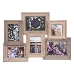 Meilleure vente ???? Pêle-Mêle 6 Photos En Bois Auda 42x57cm Beige ????