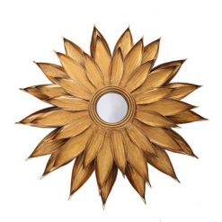 Sortie ❤️ Paris Prix Miroir Mural Design En Métal Lidia 87cm Or ????
