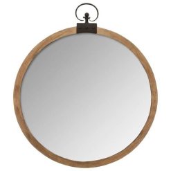 Meilleure affaire ???? Miroir Mural Vintage Gousset 73cm Marron ????