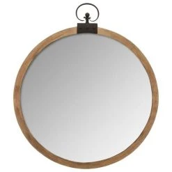 Meilleure affaire 🥰 Miroir Mural Vintage Gousset 73cm Marron 😉