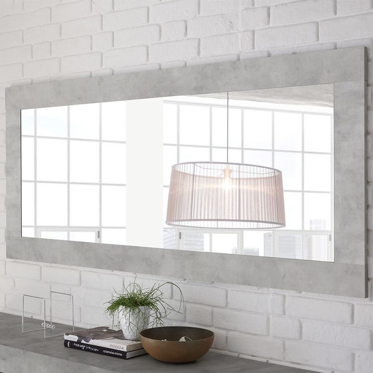 Sortie ???? KASALINEA Miroir Design Effet Béton Clair MABEL-L 170 X P 5 X H 75 Cm- Gris ???? 4 Sortie ???? KASALINEA Miroir Design Effet Béton Clair MABEL-L 170 X P 5 X H 75 Cm- Gris ???? – Image 2