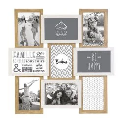 Coupon 🔔 The Home Deco Factory Pêle-mêle Design Scandinave Natural - 9 Photos - Blanc Et Bois 😀