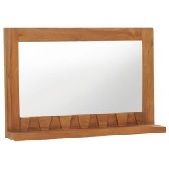 Bon marché ???? VIDAXL Miroir Mural Avec Etagere 60x12x40 Cm Bois De Teck Massif ????