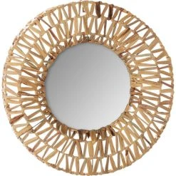 Tout neuf 🎁 ATMOSPHERA Miroir Mural Tressé Terre Sauvage - Diam. 45 Cm - Beige 🥰 -ATMOSPHERA Shop unnamed file 1618