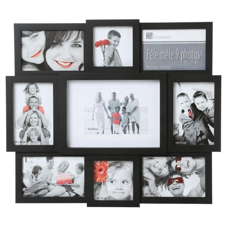 Pêle-Mêle 9 Photos Home 48cm Noir De gros ???? Pêle-Mêle 9 Photos Home 48cm Noir ⌛ -ATMOSPHERA Shop unnamed file 165