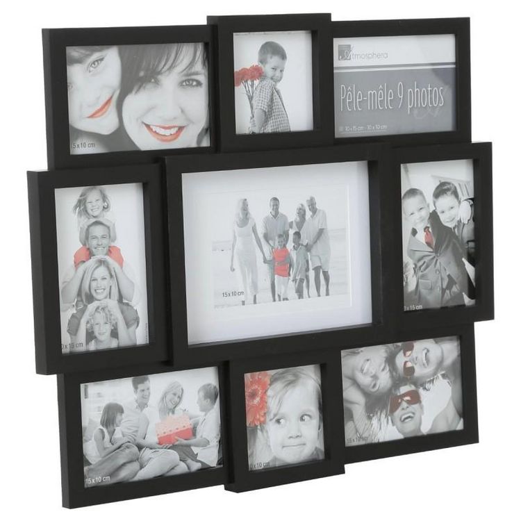 Pêle-Mêle 9 Photos Home 48cm Noir De gros ???? Pêle-Mêle 9 Photos Home 48cm Noir ⌛ -ATMOSPHERA Shop unnamed file 166