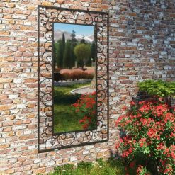 Budget ???? VIDAXL Miroir Mural De Jardin Rectangulaire 60 X 110 Cm Noir ????