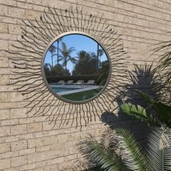 Les meilleures critiques de 😍 VIDAXL Miroir Mural De Jardin Rayons De Soleil 80 Cm Noir ❤️