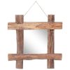 Vente flash ???? VIDAXL Miroir A Buches Naturel 50x50 Cm Bois De Recuperation Massif ????