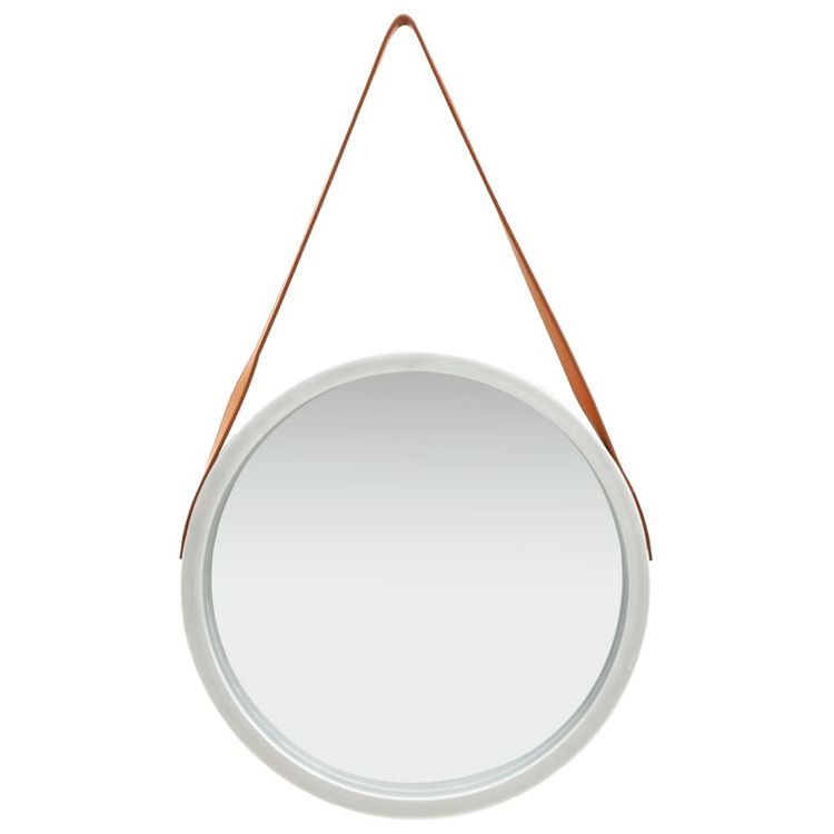 Promo ???? VIDAXL Miroir Mural Avec Sangle 50 Cm Argente ???? 4 Promo ???? VIDAXL Miroir Mural Avec Sangle 50 Cm Argente ???? â Image 2