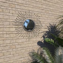 Grosses soldes ???? VIDAXL Miroir Mural De Jardin Rayons De Soleil 60 Cm Noir ????