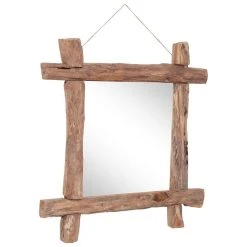 Sortie ❤️ VIDAXL Miroir A Buches Naturel 70x70 Cm Bois De Recuperation Massif 👏 -ATMOSPHERA Shop unnamed file 1871